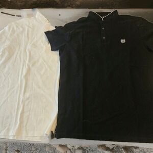 Sport The‎ Kooples Shirt Mens Small White & Black Polo Short Sleeve 2PK
